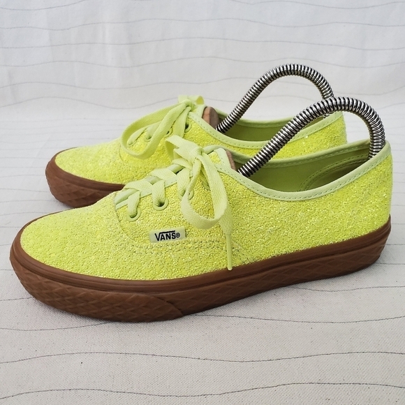 Vans Womens Neon Yellow Ice Cream Glitter Sneakers Skate Shoes Size 6.5 - Picture 2 of 10